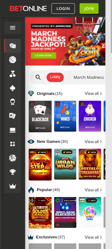 BetOnline mobile
